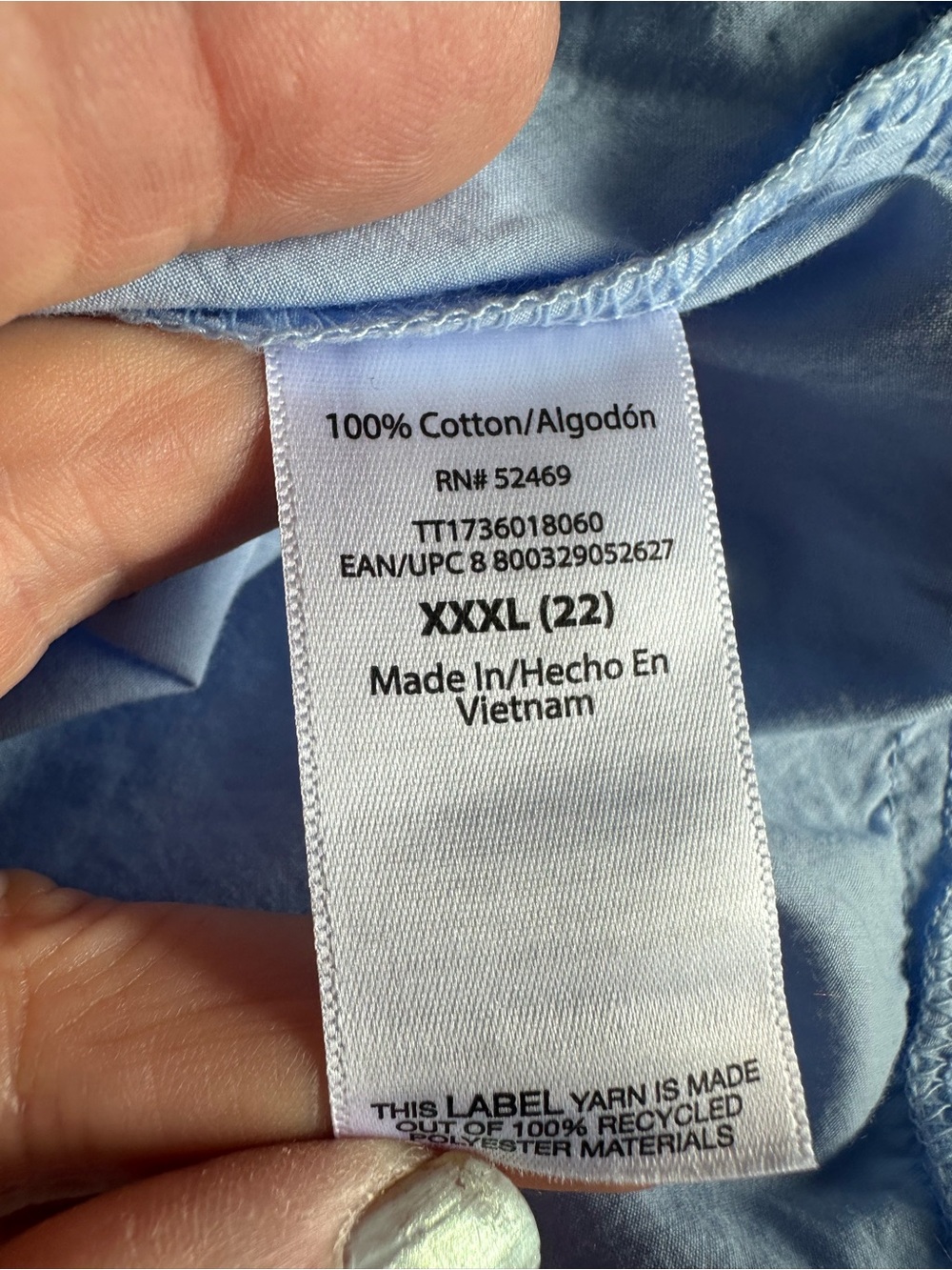 ๐ NWT Time & Tru Eyelet Trim Midi Skirt Blue Cotton Size 22 XXXL Pockets - Picture 6 of 11